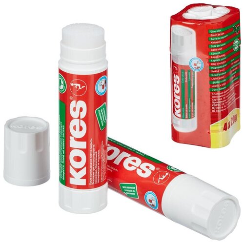 Клей-карандаш 20г KORES 4шт./уп. 14200 комплект 7 штук клей карандаш 20г kores glue eco