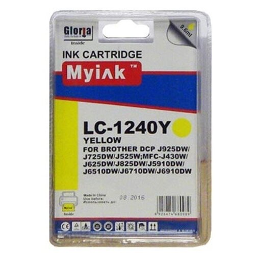 Картридж MyInk LC1240Y, 600 стр, желтый чернильный картридж для brother lc1280 lc1240 принтер чернила lc1220 для mfc j280w j430w j435w j5910dw j625dw j6510dw j6910dw dcp j725dw