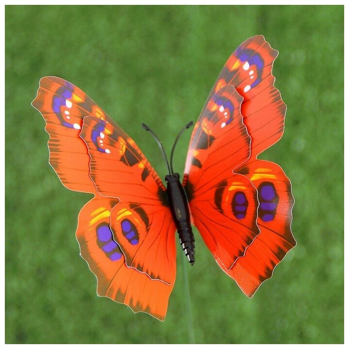 Штекер садовый "Бабочка" 8х10см, 25см, микс - фотография № 11