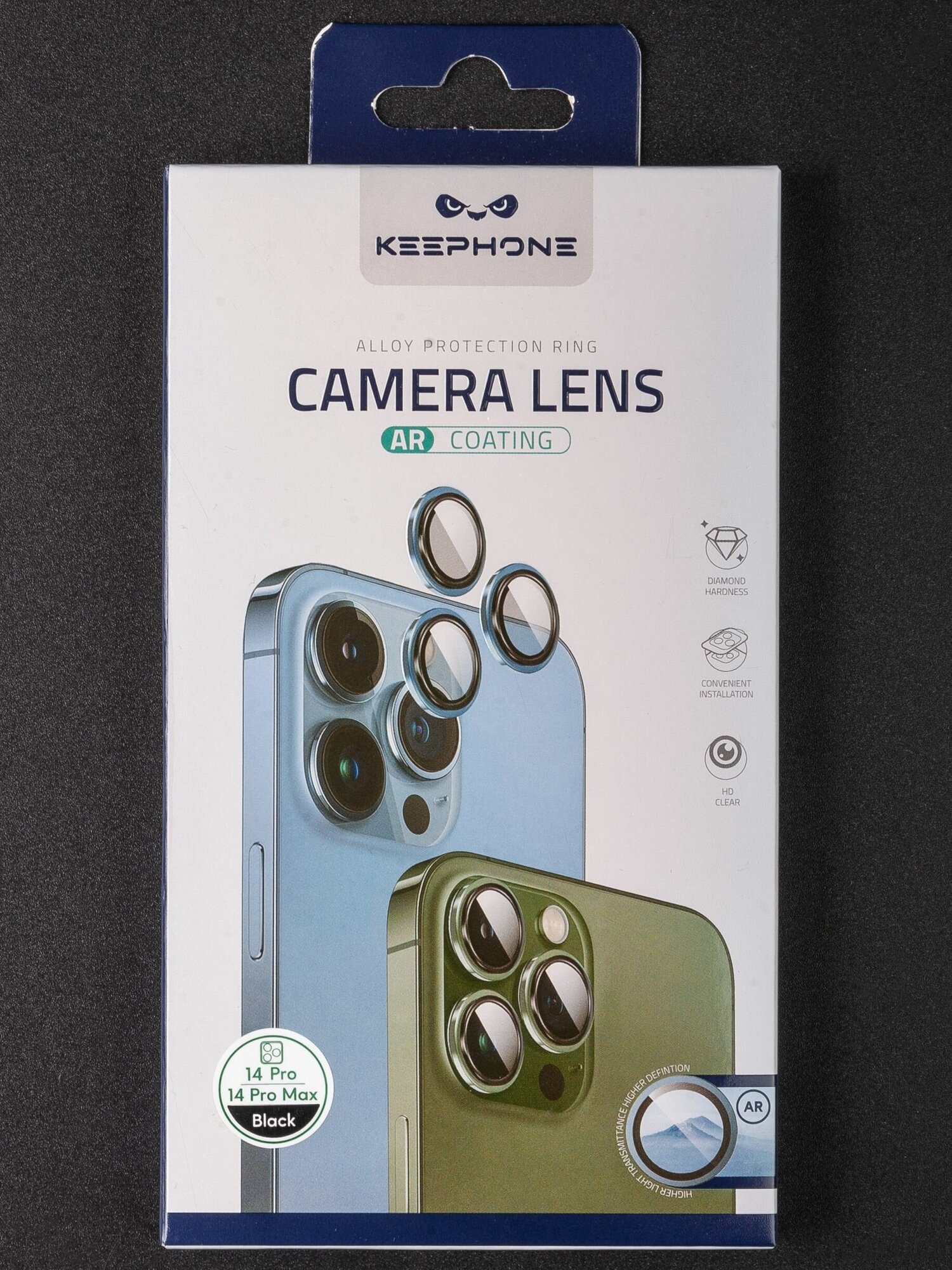 Keephone Camera Lens for iPhone 14 Pro / Pro Max / Защитное стекло для камеры на iPhone 14 Pro / Pro Max / Черный