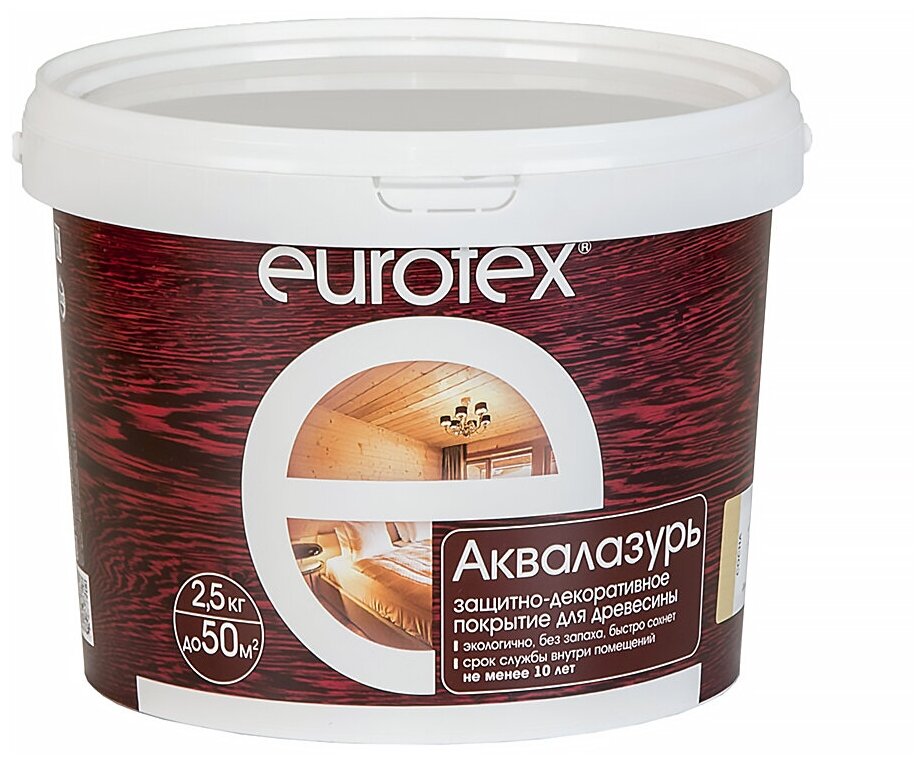 Пропитка по дереву EUROTEX Аквалазурь ваниль 2,5л (Рогнеда)
