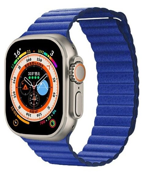 Ремешок кожаный Leather Loop для Apple Watch 38/40/41 мм, на магните, синий (11)