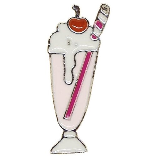 Значок OTOKODESIGN, эмаль, белый, розовый значок металлический кот полосатик клипса бижутерный сплав разноцветный 55244