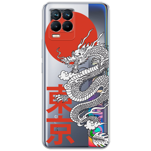 Силиконовый чехол на Realme 8/8 Pro / Реалми 8/8 Про Китайский дракон, прозрачный силиконовый чехол на realme 8 8 pro реалми 8 8 про лунный дракон