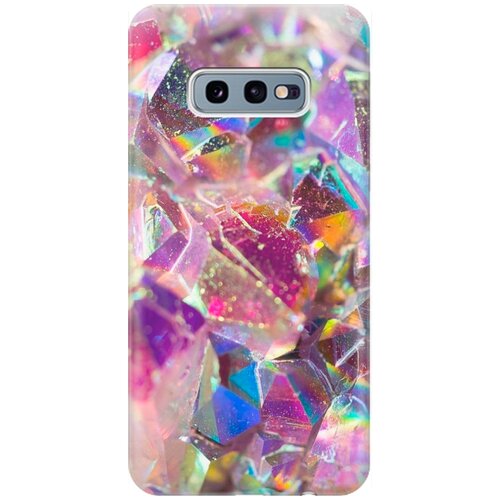фото Re:pa накладка transparent для samsung galaxy s10e с принтом "розовые кристаллы"