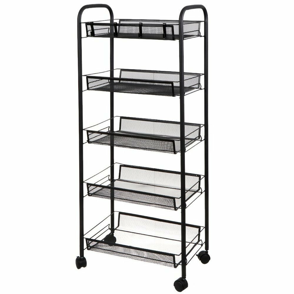 фото Этажерка металлическая 5-х ярусная на колесах Baizheng