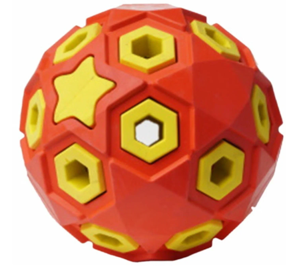 HOMEPET Игрушка для собак мяч звездное небо красно-желтый, SILVER SERIES, каучук, диаметр 8 см