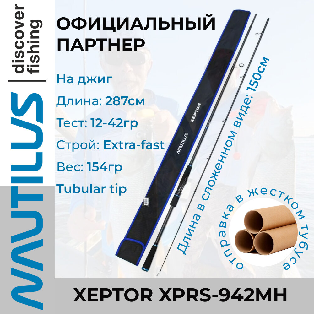 Спиннинг Nautilus Xeptor XPRS-942MH 287см 12-42гр