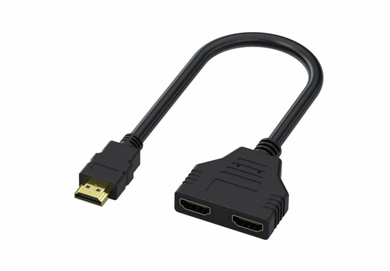 Разветвитель HDMI 1.4 на 2 выхода Full HD 1080p 60Hz черный 21 см