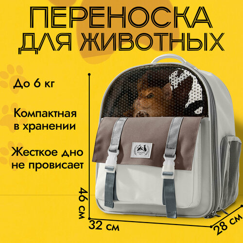 Рюкзак переноска для животных серая