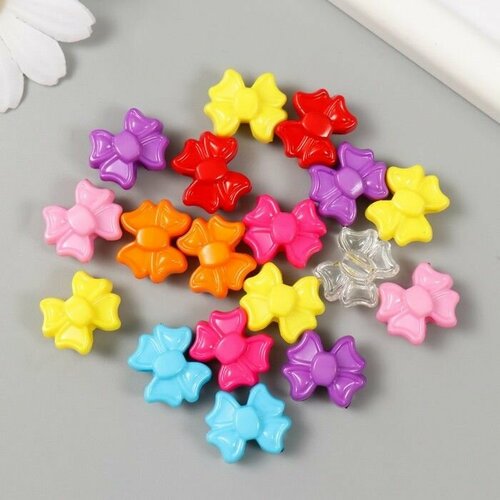 Бусины пластик Бантики Яркие и прозрачные набор 20 гр 19х16х09 см 473₽