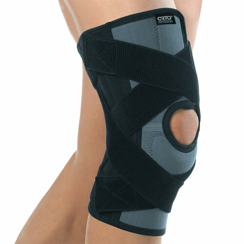 Усиленный бандаж для коленного сустава Orto Professional AKN 140, Размер L, Черный