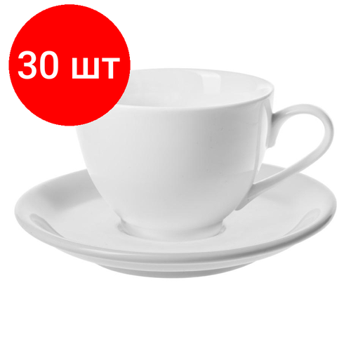 Комплект 30 штук Чайная пара Chan Wave Classic фарфор белый V220мл фк0148 23541₽