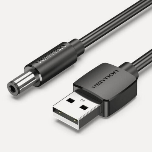Изображение товара Кабель Vention USB-A(M)/DC-jack 5.5мм(M) чёрный 1.5м.