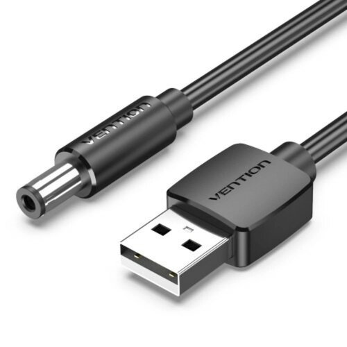 Кабель Vention USB-A(M)/DC-jack 5.5мм(M) чёрный 1.5м.