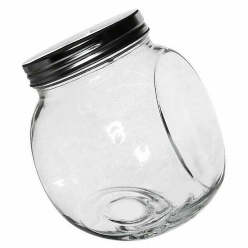 Банка 07л 12х85х125см с металл крышкой круглая стекло 701₽