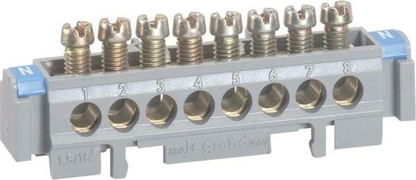 004824 Клеммная колодка на изол. основании 1x6-25мм2,12x1.5-16мм2 (L=113мм) Упаковка (10 шт.) Legrand - фото №3