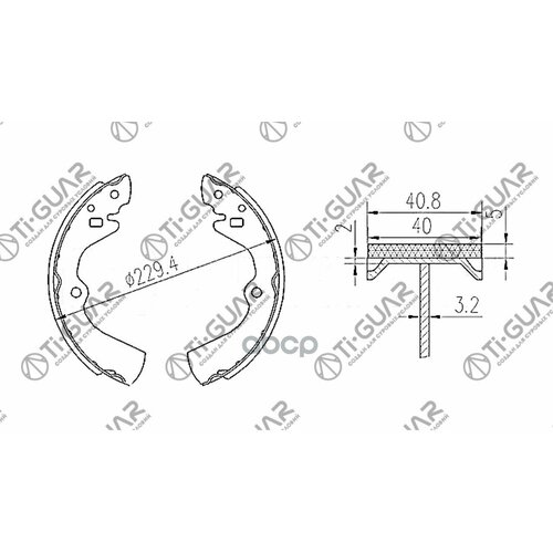 Тормозные Колодки Tg-D2049/Fn1170* Ti·guar Ns Sunny B13 -90, Pulsar N15 -00, Ad, Y10,11 93- 4Wd -97 Задние Барабан. Ti-Guar а.