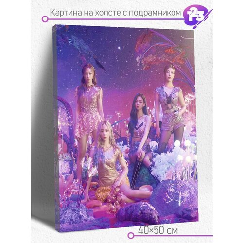 Картина на холсте на подрамнике 40х50 см Знаменитые известные люди лица музыканты актеры артисты Aespa К-поп K-pop арт 6246 1200₽