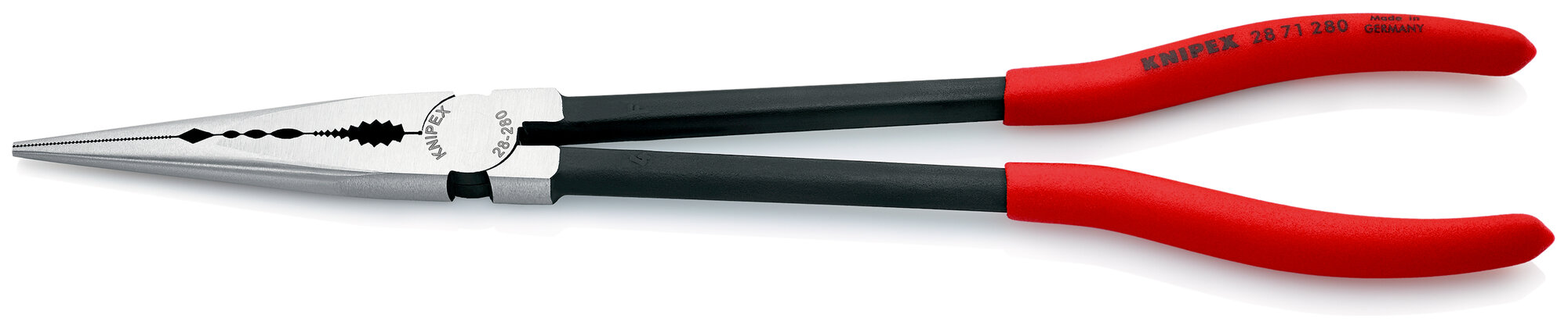 Плоскогубцы KNIPEX монтажные юстировочные, для труднодоступных мест, 280 мм, фосфатированные, обливные ручки KN-2871280