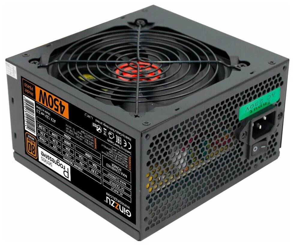 Блок питания Ginzzu PB450 450W черный