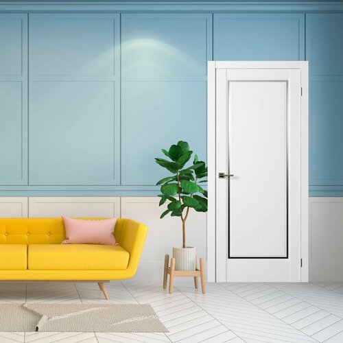 Межкомнатная дверь Fly 1 White Poly 600х2000 (комплект с погонажом)