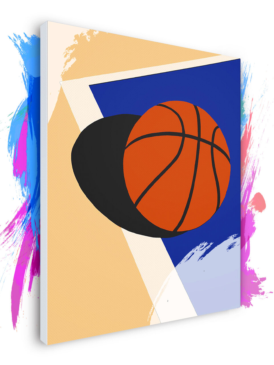 Картина по номерам на холсте Баскетбольный мяч Арт, 50 х 70 см