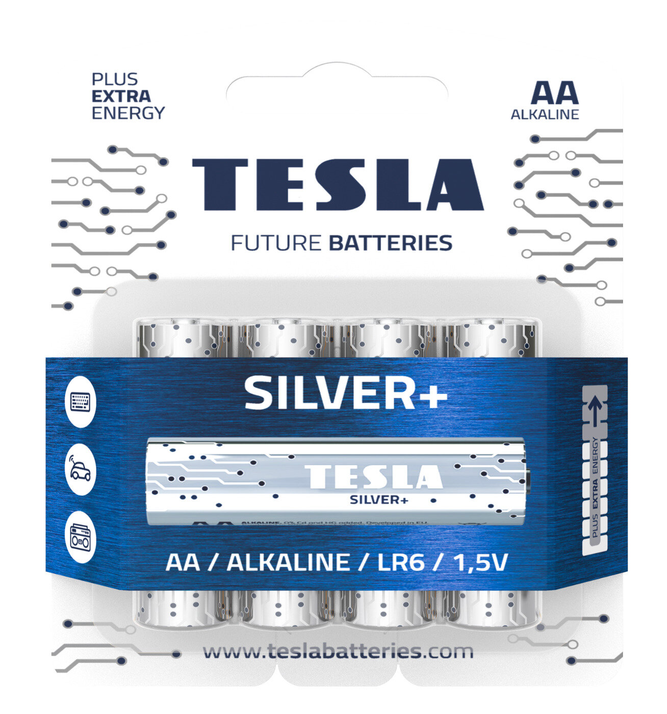 Батарейки щелочные Tesla AA/LR06, 4 шт