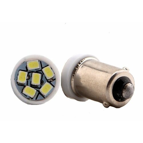 Лампа автомобильная Юпитер BA9S-6SMD светодиодная 12V4W к-т 2 шт с цоколем стандарт белая 106₽