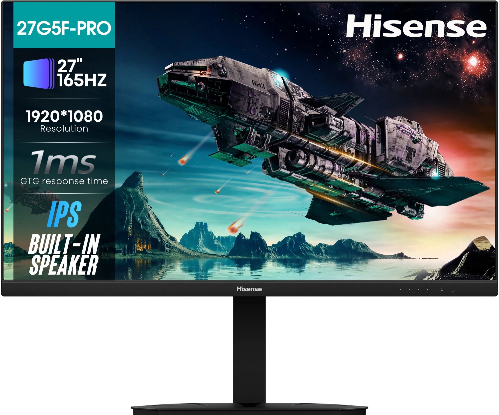 фото HISENSE Монитор Hisense 27" 27G5F-PRO черный IPS LED 1ms 16:9 HDMI M/M 250cd 178гр/178гр 1920x1080 165Hz FreeSync Premium DP FHD 7.5кг 27G5F-PRO
