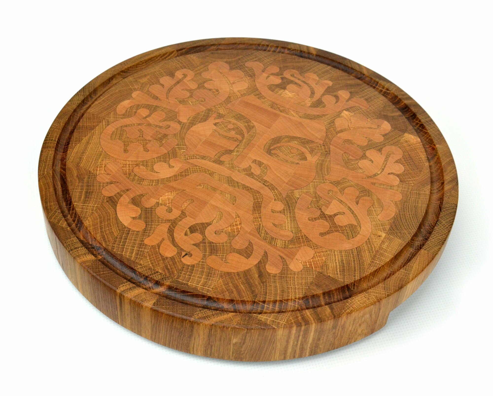 Доска "Дубовый дед", дуб/клен, доски Wooden Plate для сервировки и подачи, диаметр 29 см
