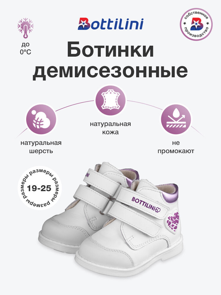 Ботинки Bottilini размер 25 белый
