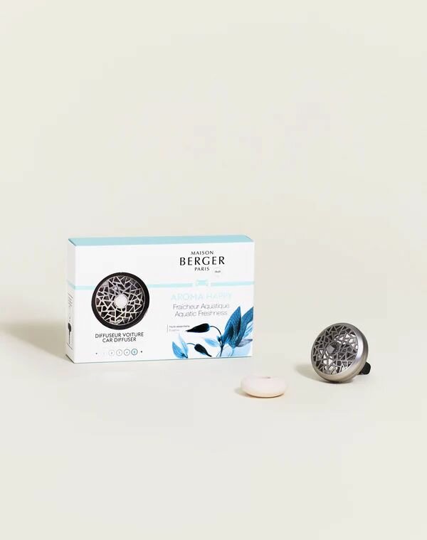 Maison Berger Автомобильный ароматизатор Aroma Happy Fraicheur Aquatique со свежим ароматом и пряными древесными нотами