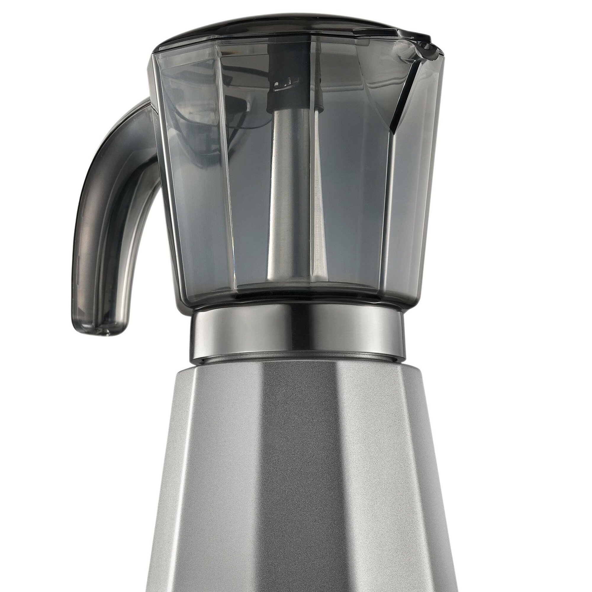 Гейзерная кофеварка DeLonghi EMKM.6. B Alicia Plus цвет серебристый, черный мощность 550Вт — фото 1