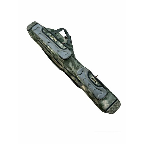 Чехол Kame для снастей и удочек, с 3 отделениями 135 см, зеленый (Мох)