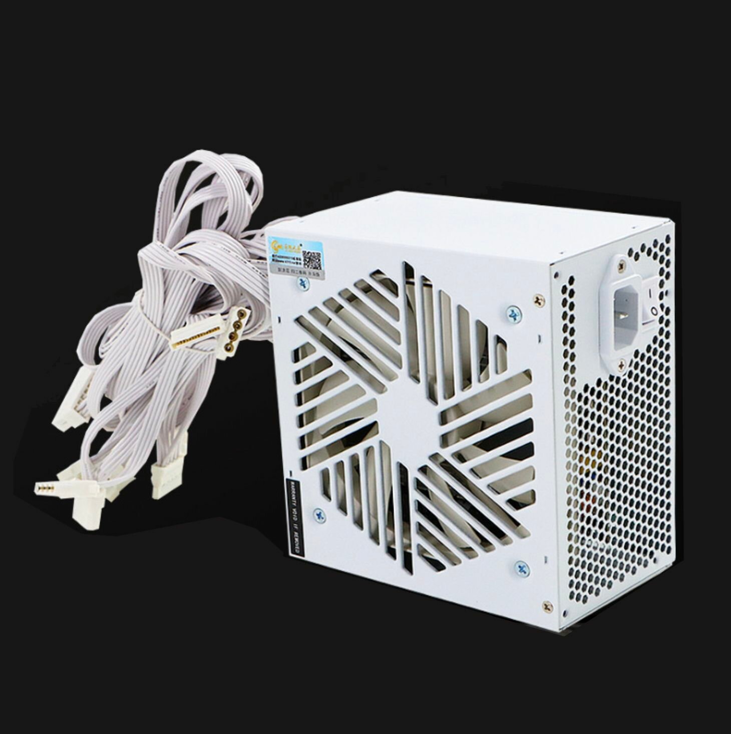 Блок питания игровой Dragon Storm White Chassis 500W белого цвета