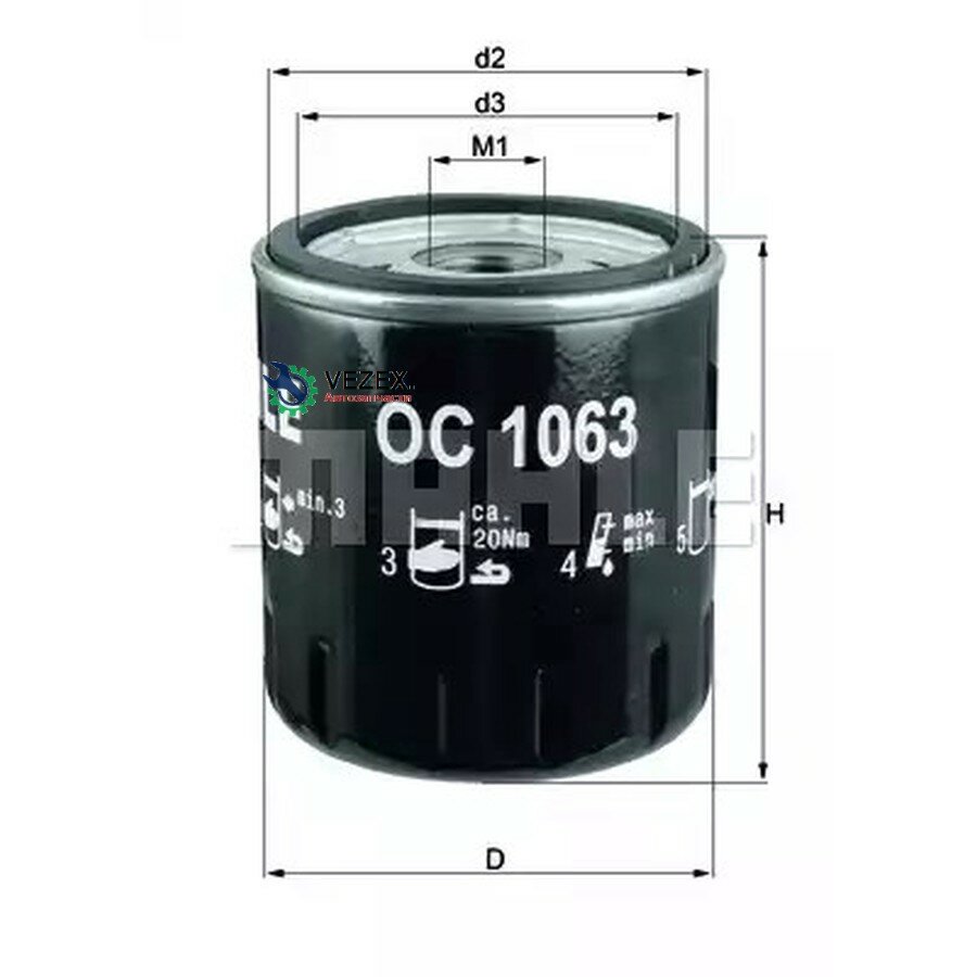 MAHLE OC1063 Фильтр масляный