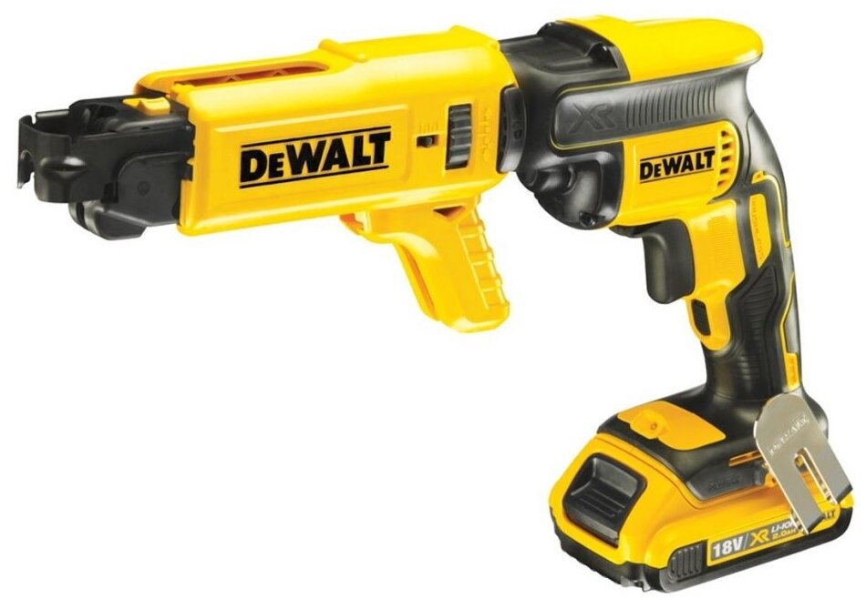 Шуруповерт аккумуляторный бесщёточный ленточный DeWalt DCF620D2K (с автоматической подачей саморезов) - фото №1