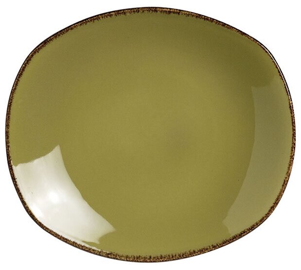 Тарелка мелкая овальная «Террамеса олива», зеленый, фарфор, 11220580, Steelite