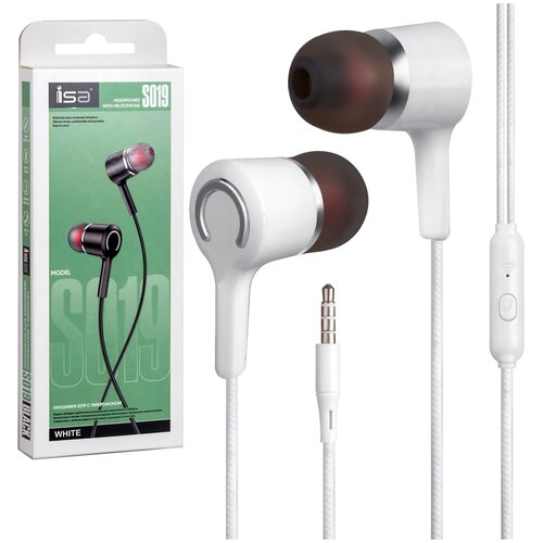 Наушники ISA S019 с микрофоном белые 35000₽