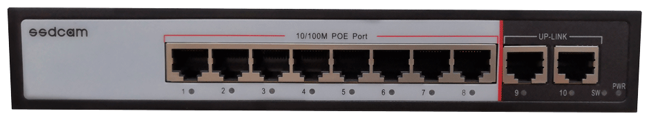 10 портовый POE коммутатор SSDCAM POE-58P