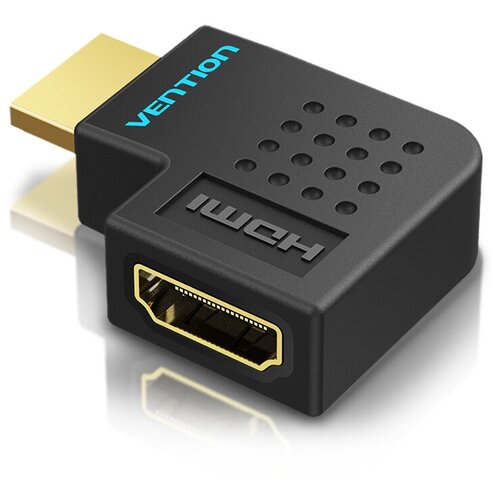 Адаптер-переходник VENTION HDMI v2.0 19M/19F угол 90 адаптер vention aiob0 hdmi v2 0 19m 19f угол 90