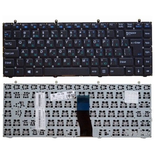 Клавиатура для ноутбука DNS Clevo W230 W230SD W230SS Series Г-образный Enter Черная без рамки PN MP-12R76SU-430 80000₽