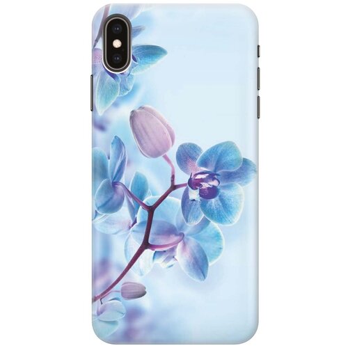 фото Gosso ультратонкий силиконовый чехол-накладка для apple iphone xs max с принтом "синий цветок на синем"