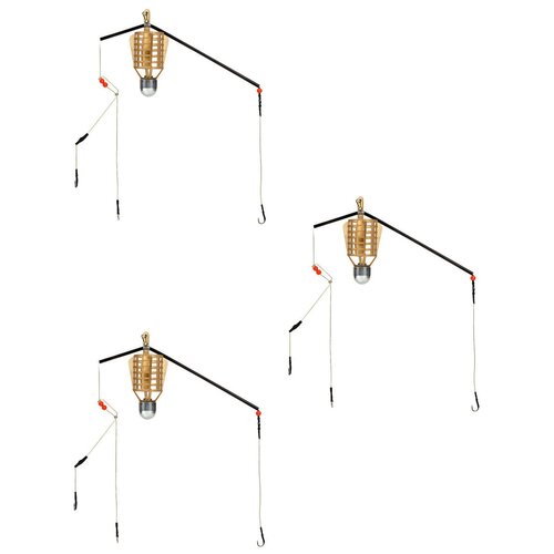 Снасть пуля в сборе 100г / Фидерный оснащенный монтаж, Набор - 3 шт.