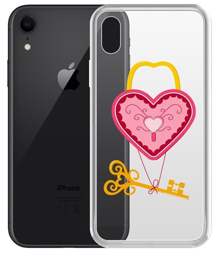 Чехол-накладка Krutoff Clear Case Для влюбленных-Ключ от сердца для iPhone XR