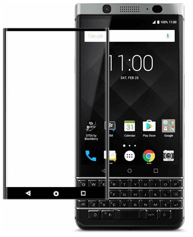 3D/ 5D защитное стекло MyPads для BlackBerry KEYone с закругленными изогнутыми краями которое полностью закрывает экран/ дисплей по краям с олеоф.