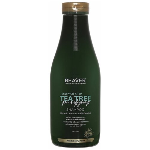 беавер beaver шампунь для волос essential oil of tea tree purifying 60 мл BEAVER шампунь Tea Tree Oil для жирных волос 730 мл
