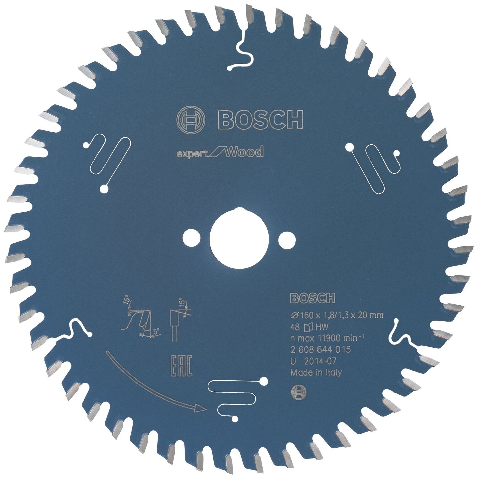 Пильный диск BOSCH Expert for Wood 2608644015 160х20 мм