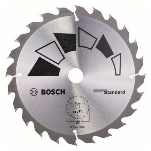 фото Диск пильный standard gt wo h 190x20/16-24 bosch (2609256818)